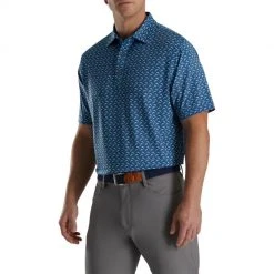 Footjoy Lisle Leaping Dolphins Print Self Collar -FAIRWAY GOLF Sales FTJ1352d