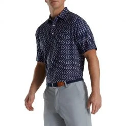 Footjoy Lisle Leaping Dolphins Print Self Collar -FAIRWAY GOLF Sales FTJ1352h
