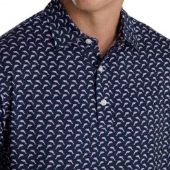 Footjoy Lisle Leaping Dolphins Print Self Collar -FAIRWAY GOLF Sales FTJ1352j