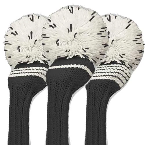 Jan Craig Black White Stripe Headcover Set 4 Jan Craig Black White Stripe Headcover Set - Image 2