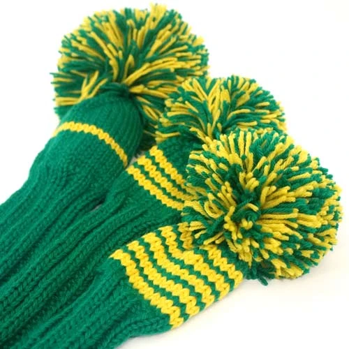 Jan Craig Green Yellow Stripe Headcover Set 3 Jan Craig Green Yellow Stripe Headcover Set