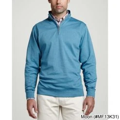 Peter Millar Heather Interlock Quarter Zip Sweaters W/ Logo -FAIRWAY GOLF Sales PTM0003 3a