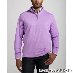 Peter Millar Heather Interlock Quarter Zip Sweaters W/ Logo -FAIRWAY GOLF Sales PTM0003 3e