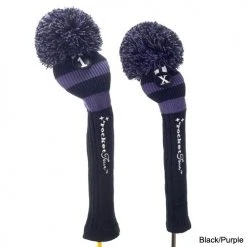 RocketTour Black Base Rugby Stripe Pom Pom Headcover -FAIRWAY GOLF Sales ROC0001 1h