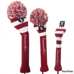 RocketTour Red Base Rugby Stripe Pom Pom Headcover -FAIRWAY GOLF Sales ROC0006 6b