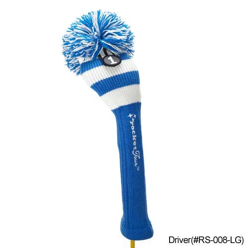 RocketTour Royal Blue Base Rugby Stripe Pom Pom Headcover 4 RocketTour Royal Blue Base Rugby Stripe Pom Pom Headcover - Image 2