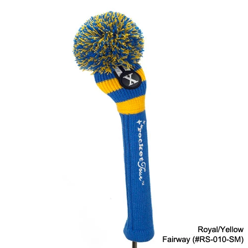 RocketTour Royal Blue Base Rugby Stripe Pom Pom Headcover 8 RocketTour Royal Blue Base Rugby Stripe Pom Pom Headcover - Image 6