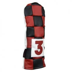 Rose & Fire Checkered Premium USA Leather Headcover -FAIRWAY GOLF Sales RSF0042 42c